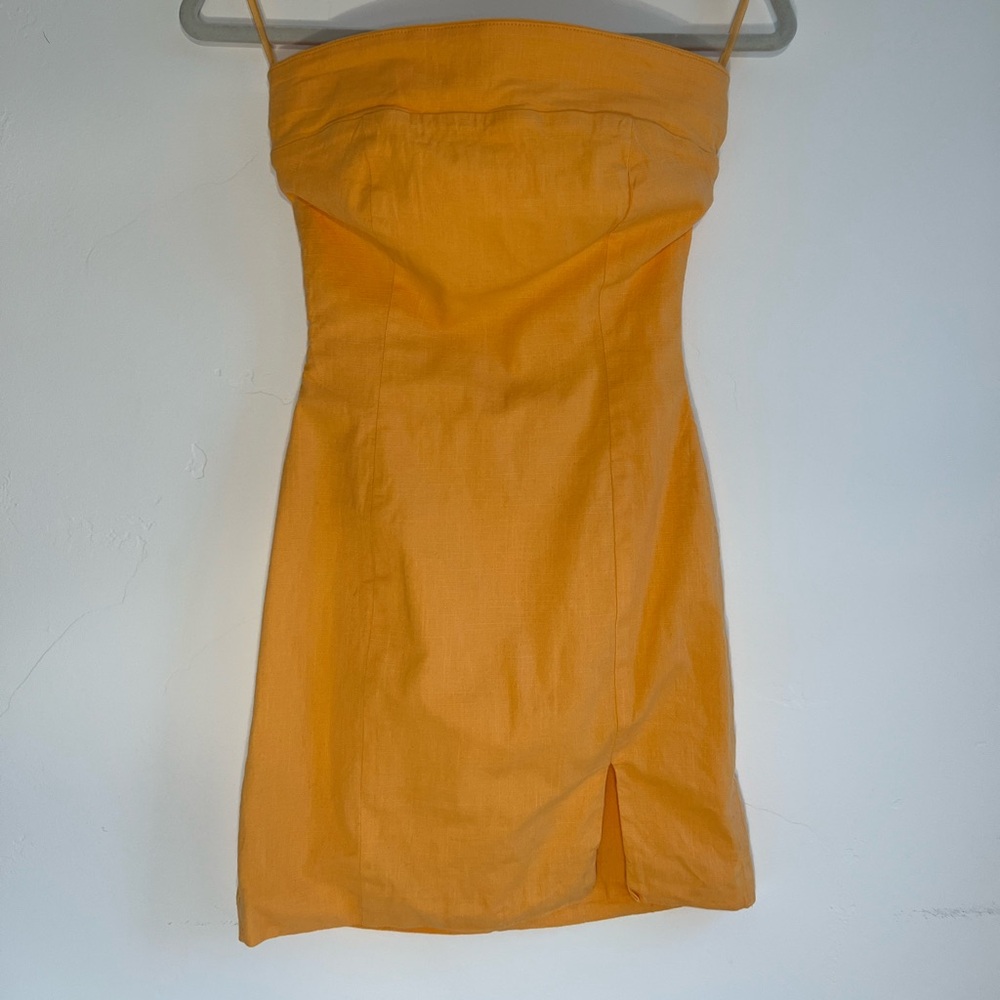MABLE Orange strapless mini dress
Size Small